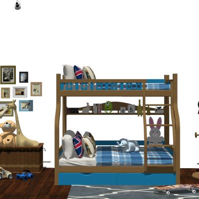 北欧实木儿童床