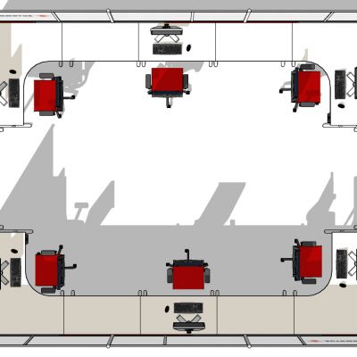 现代开敞办公室工位办公椅