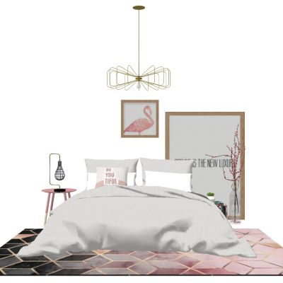 北欧简约卧室双人床