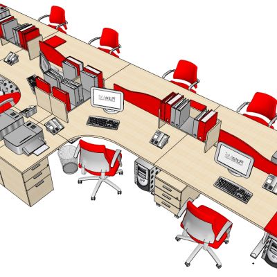 现代办公桌椅员工工位