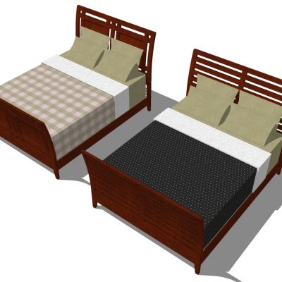 新中式实木双人床