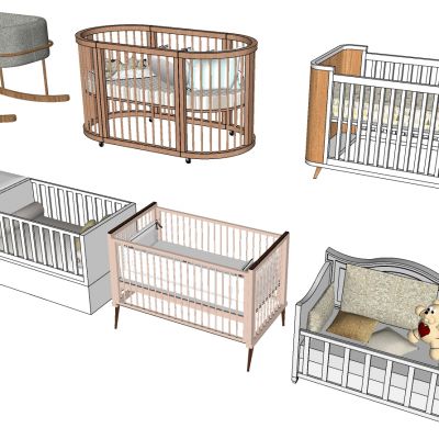 欧式法式美式北欧简约实木婴儿床