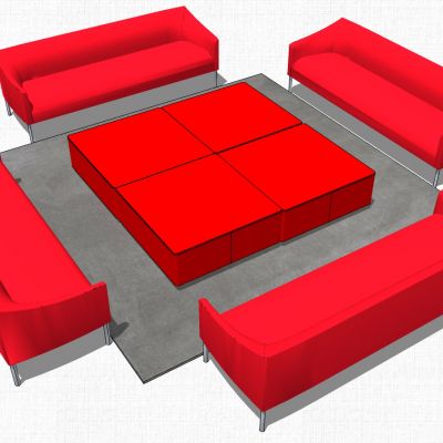 现代办公休闲等候区沙发茶几休闲椅子组合