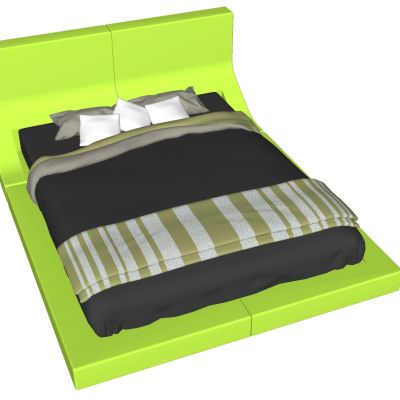 现代简约实木双人床