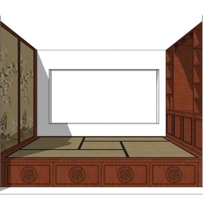 新中式榻榻米实木双人床