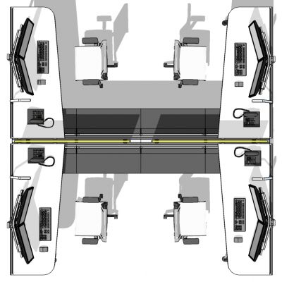 现代开敞办公室工位办公椅