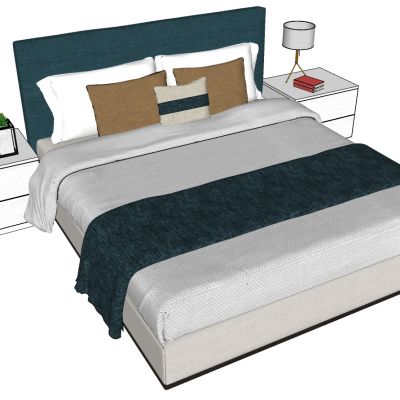 现代简约双人床