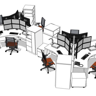 现代办公桌椅员工工位