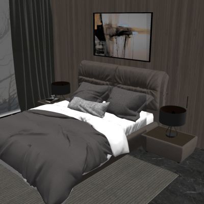 现代北欧港式双人床