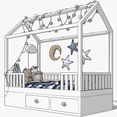 欧式地中海儿童床