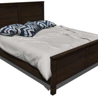 北欧现代美式木头双人床