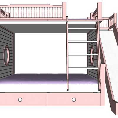 现代实木儿童房