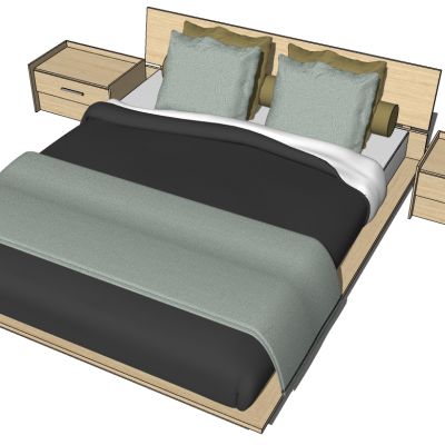 北欧现代双人床