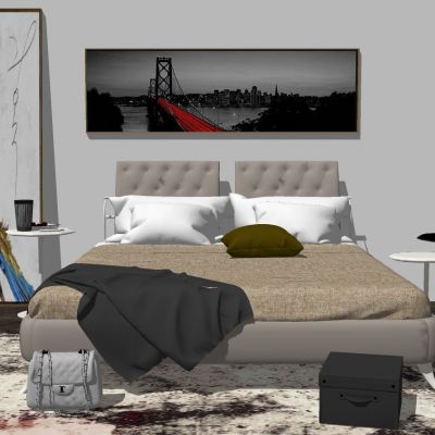 北欧现代双人床