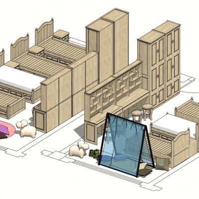 欧式法式简约幼儿园实木单人床