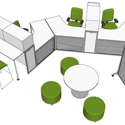 现代办公桌椅员工工位