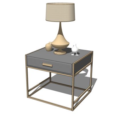 现代新中式金属简欧北欧简约床台灯摆件