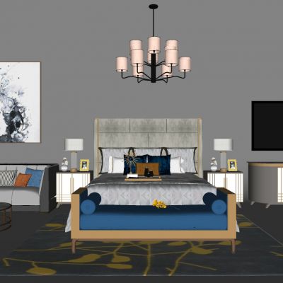 现代简约双人床