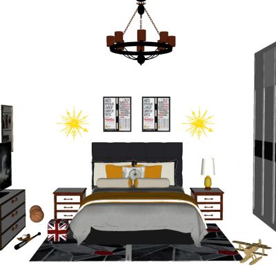 美式北欧简约单人床