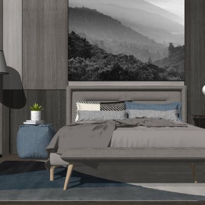 北欧现代双人床