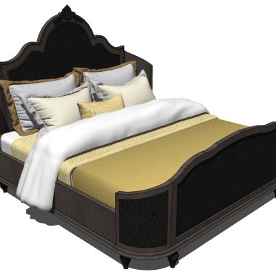 欧式美式法式古典雕花双人床