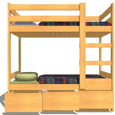 现代宿舍实木上铺高低床