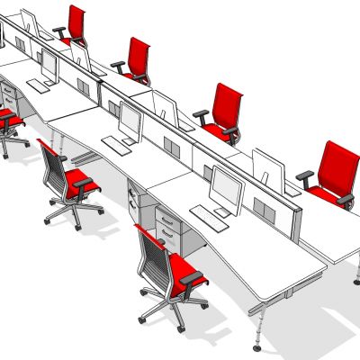 现代办公桌椅员工工位