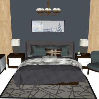 北简欧式简约双人床