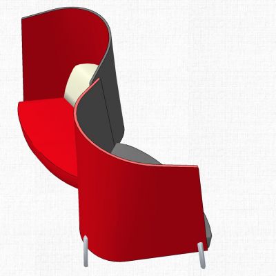 现代s形异形休闲沙发