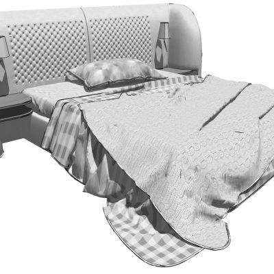 简欧式皮革软包双人床