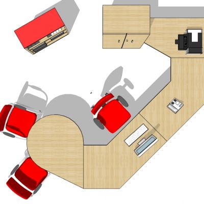 现代开敞办公室工位办公椅