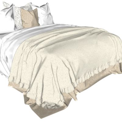 简欧式软体现代双人床SU模型