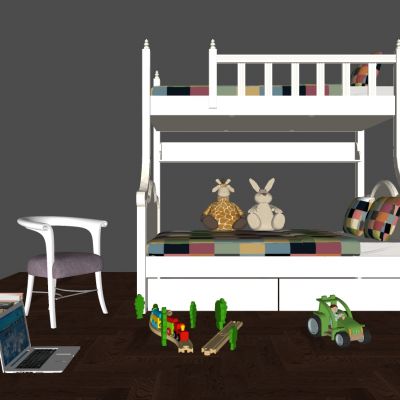 简欧法式儿童实木高低床