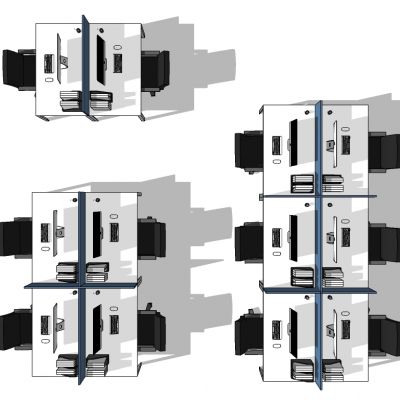 现代开敞办公室工位办公椅