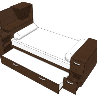 现代简约实木单人床
