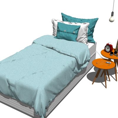 北欧式地中海简约单人床