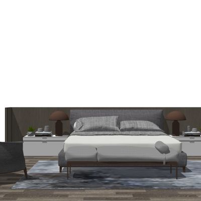 现代简约双人床