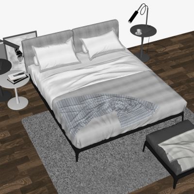 现代北欧双人床