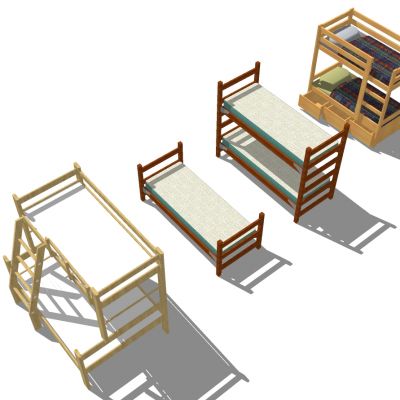 现代实木单人床