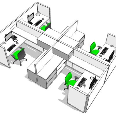 现代办公桌椅员工工位