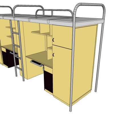 现代大学宿舍实木上铺床