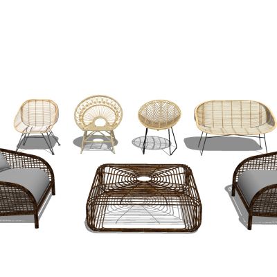 民宿户外藤编编织休闲椅