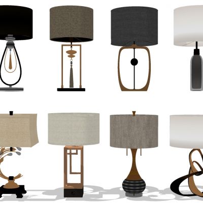 现代新中式台灯组合