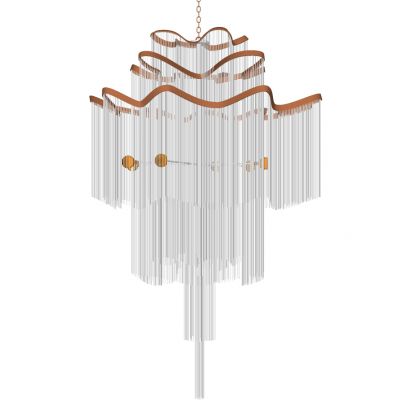 现代轻奢异形金属水晶吊灯