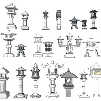 中式日式庭院石灯落地灯