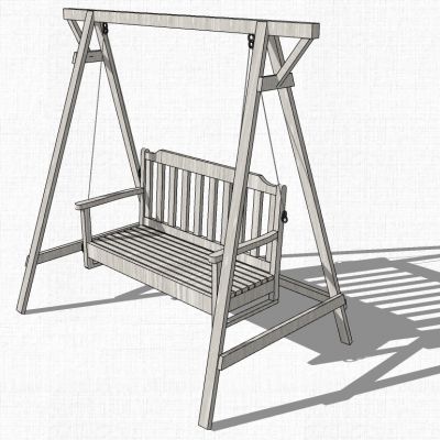 室外秋千摇椅SU模型
