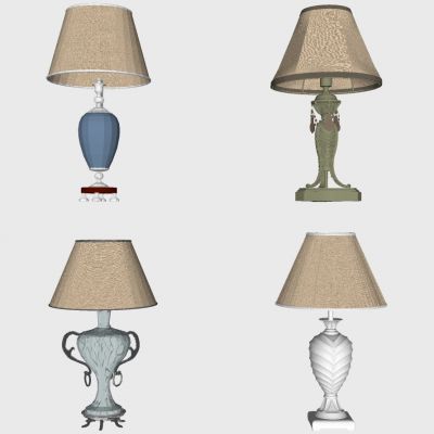 欧式法式铁艺陶瓷台灯组合