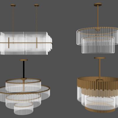 现代简欧式轻奢金属水晶吊灯组合