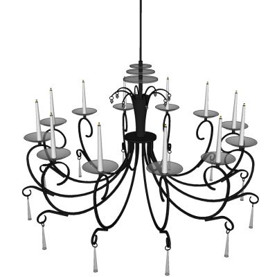 美式欧式铁艺金属烛台水晶吊灯