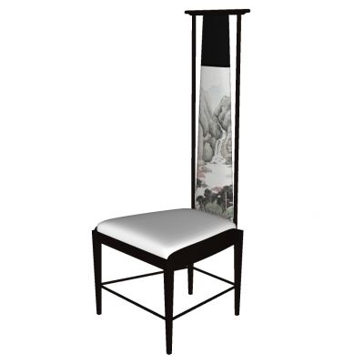 新中式高靠背单人实木椅